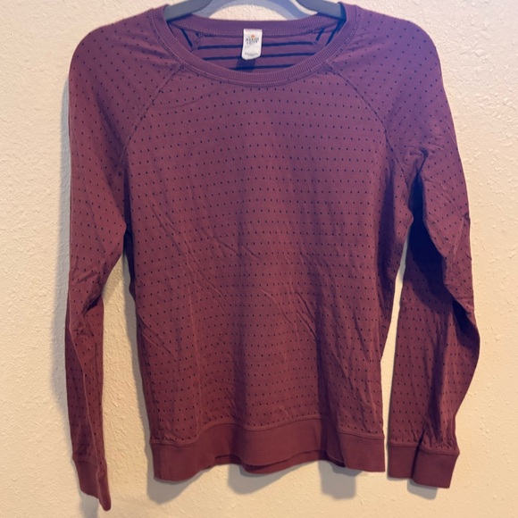 Marine Layer Reversible Raglan Long Sleeve Top Sz Small in Clay/Navy Stripe EUC - Picture 6 of 7